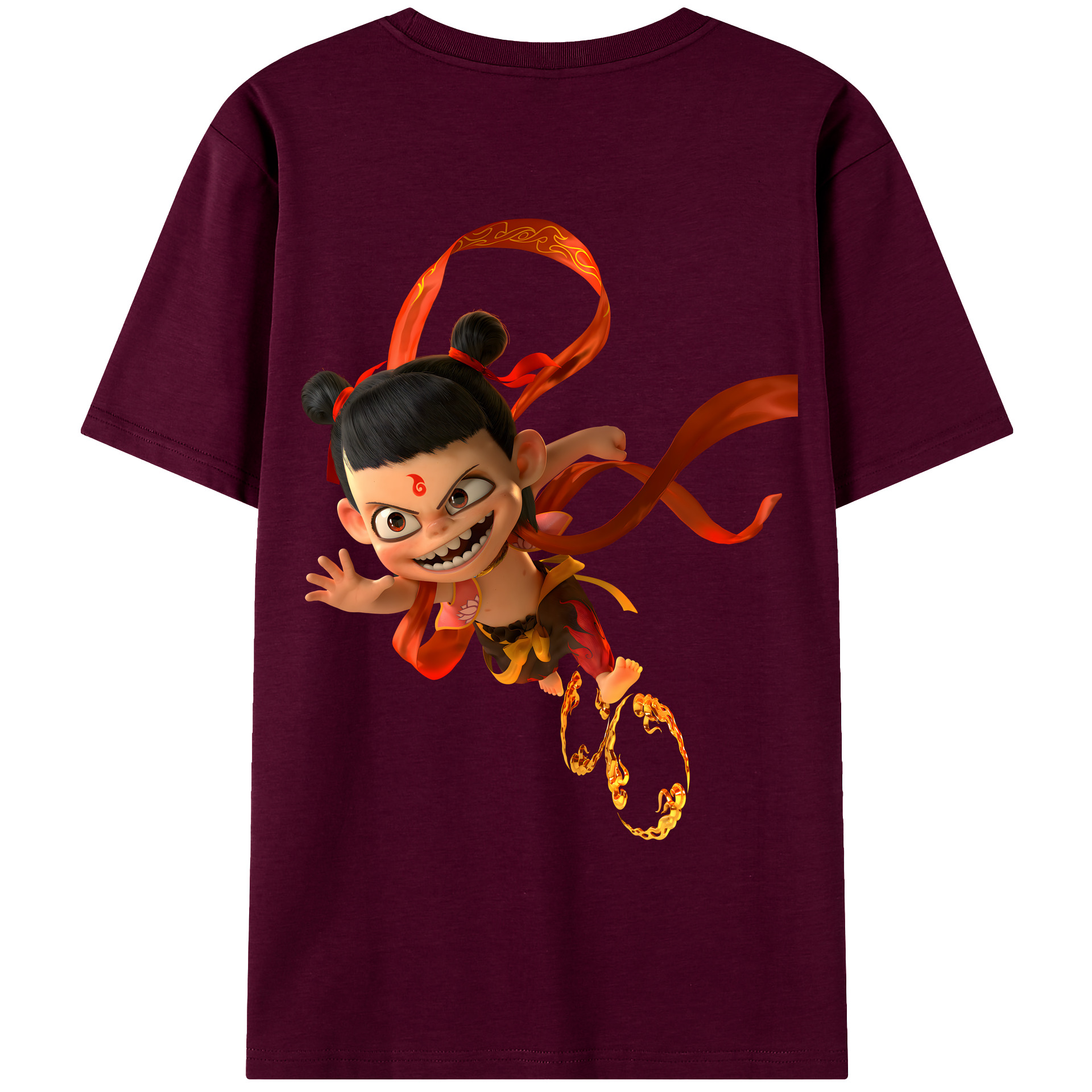 （画像用） Ne Zha 2 ナタ 魔童の大暴れ レディース半袖Tシャツ(バックプリント)